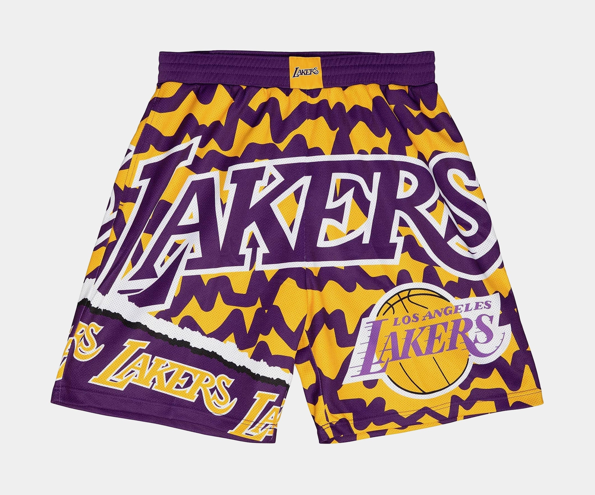 Youth Mitchell & Ness Purple Los Angeles Lakers Hardwood Classics Jumbotron Shorts