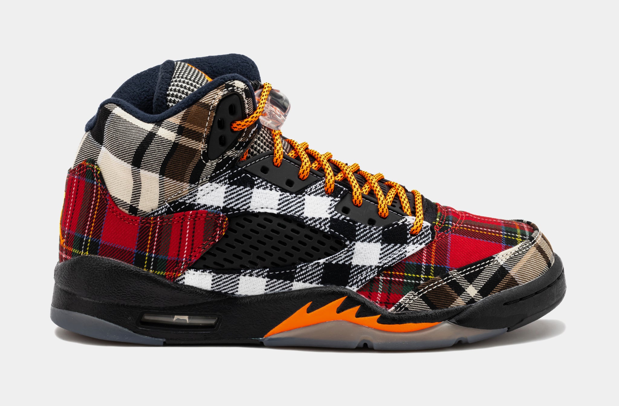 Red plaid sale jordans