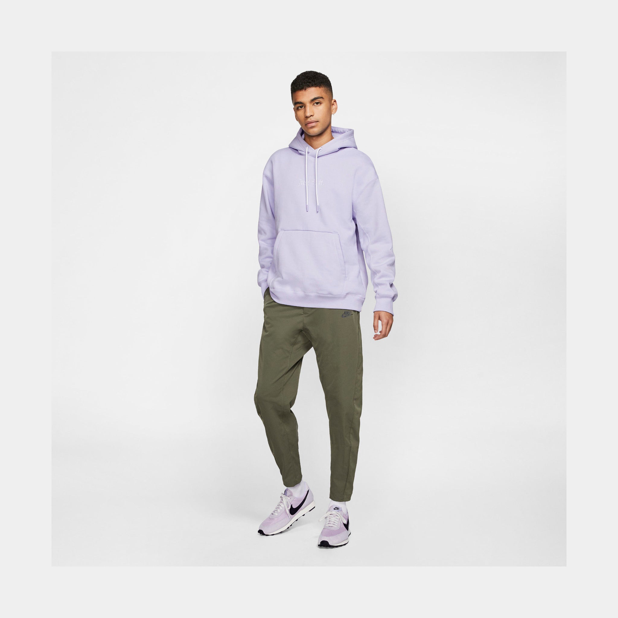 Nike Sportswear Just Do It JDI Mens Fleece Pullover Hoodie Purple