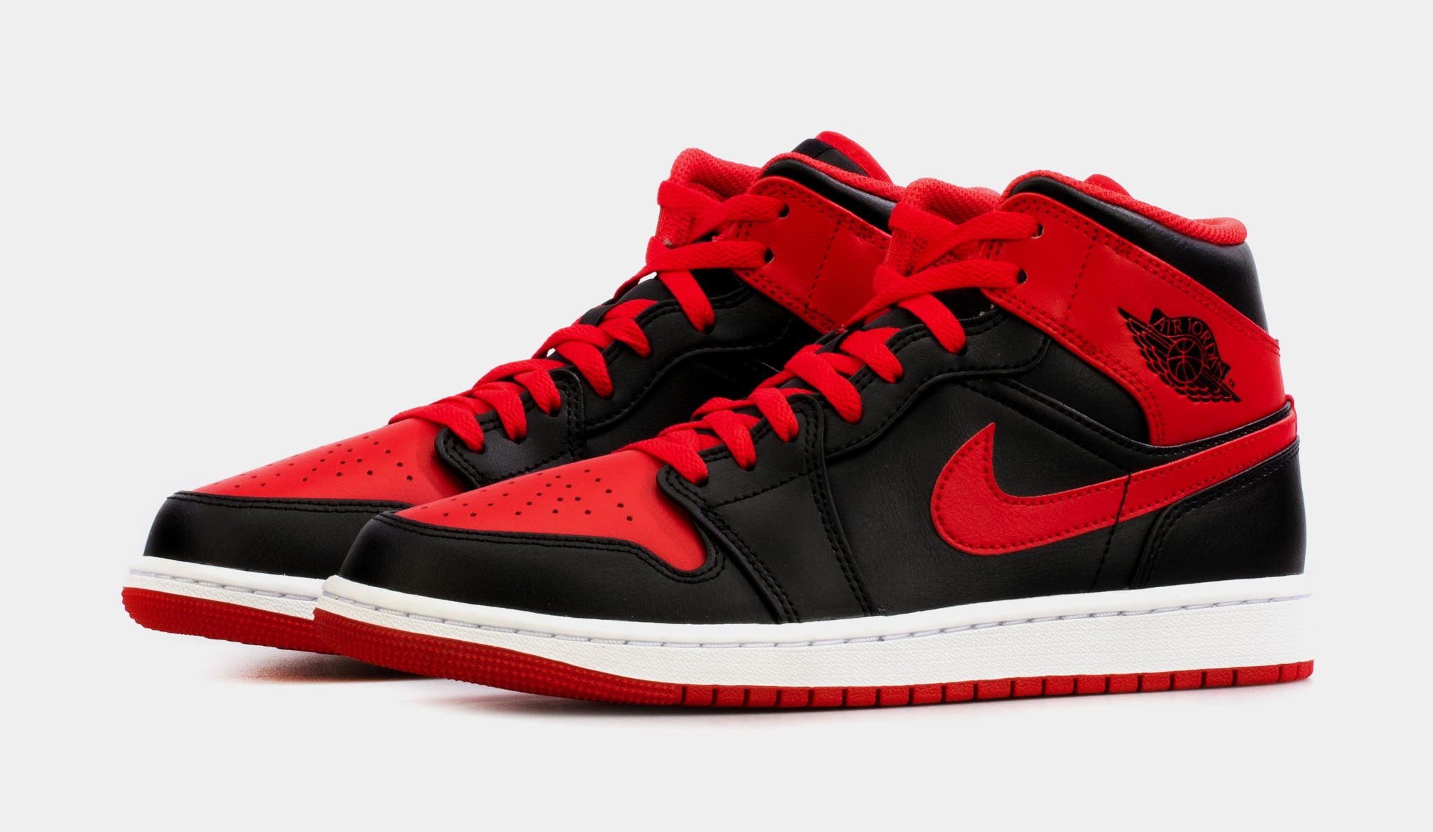 Air Jordan 1 Mid Alternate Bred Mens Lifestyle Shoes (Black/Red) Free  Shipping