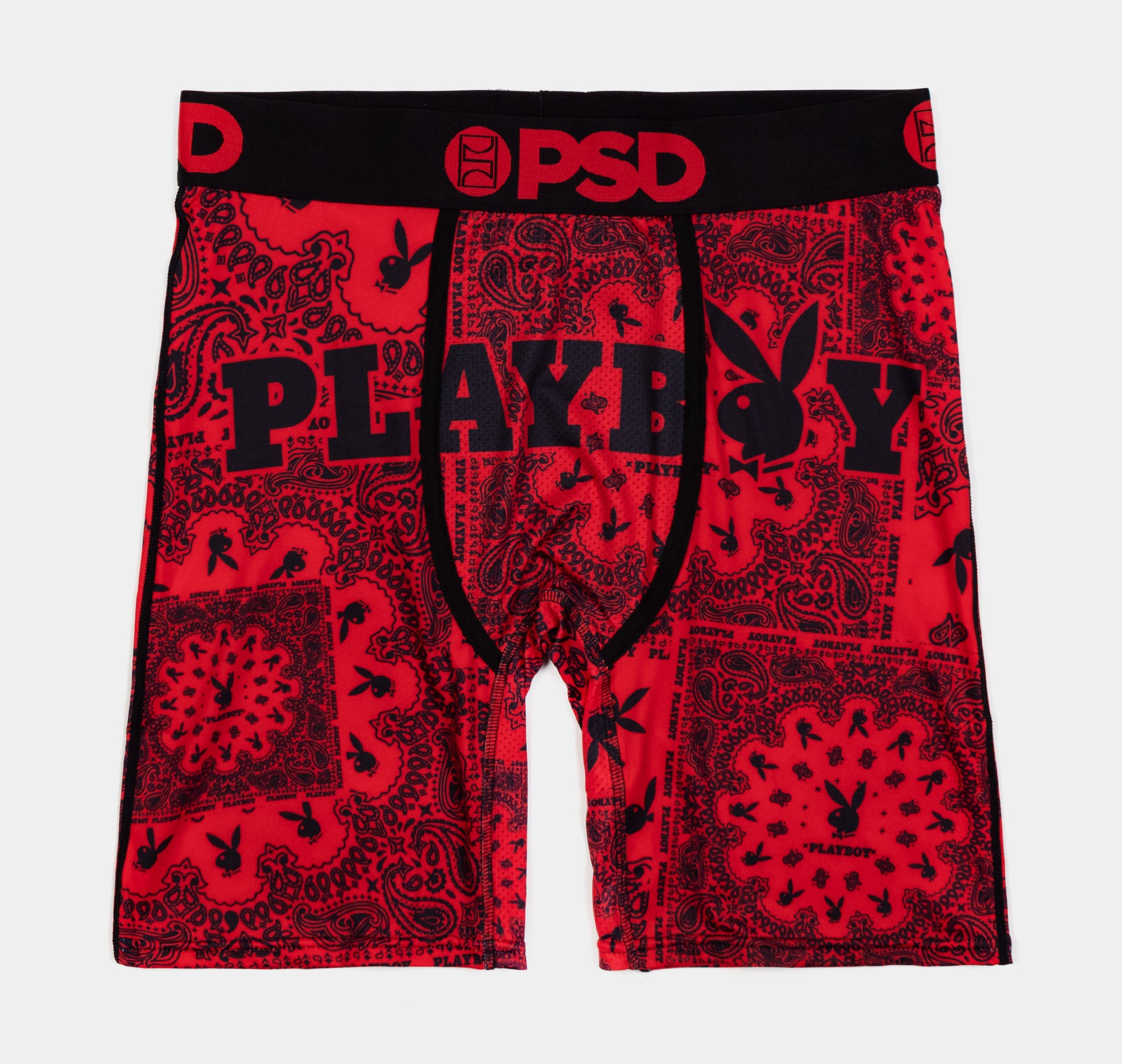 Psd Playboy Paisley Mens Boxer Black Red Free Shipping 123180002