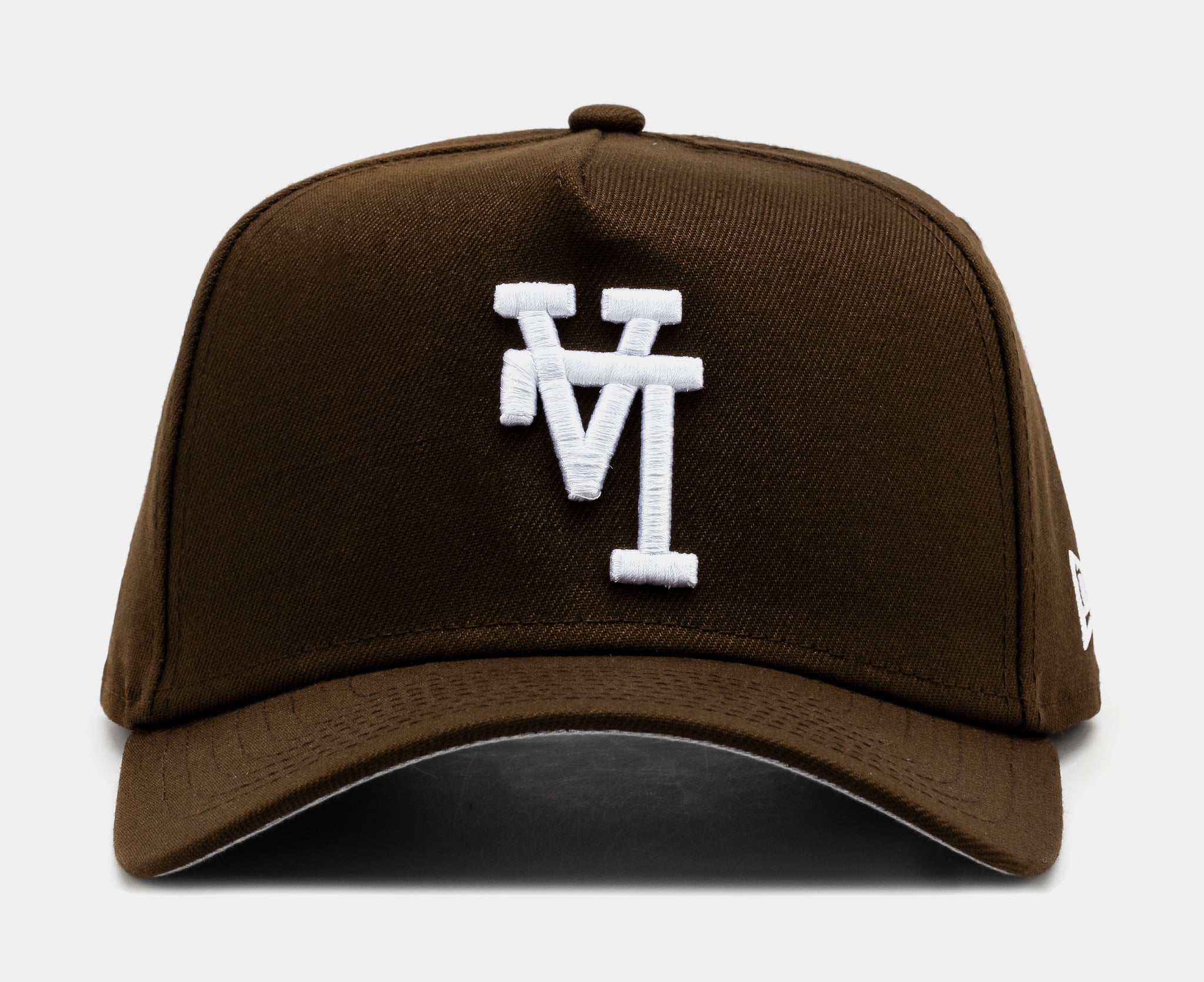 Los Angeles Dodgers Upside Down Logo 9Forty Snapback Mens Hat (Brown/White)