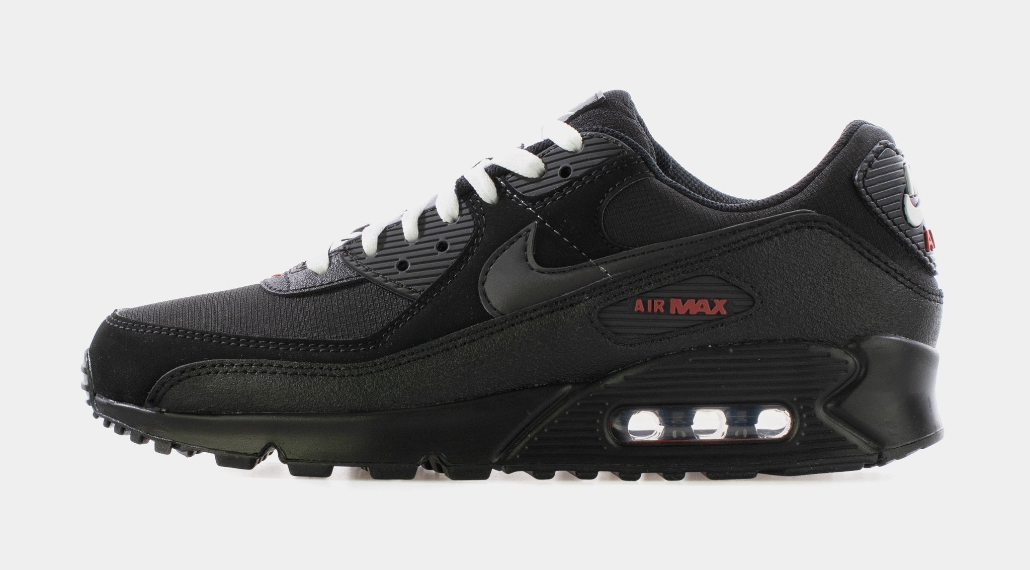 Nike Air Max 90 Mens Lifestyle Shoes Black Sport Red White