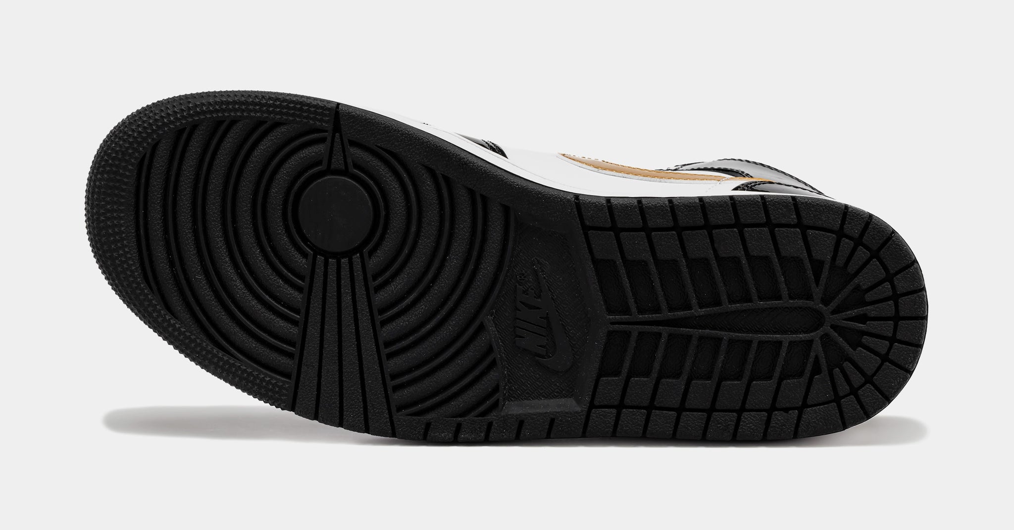 Air Jordan 1 Retro Mid SE Patent Black Gold Mens Lifestyle Shoes  (Black/Gold)