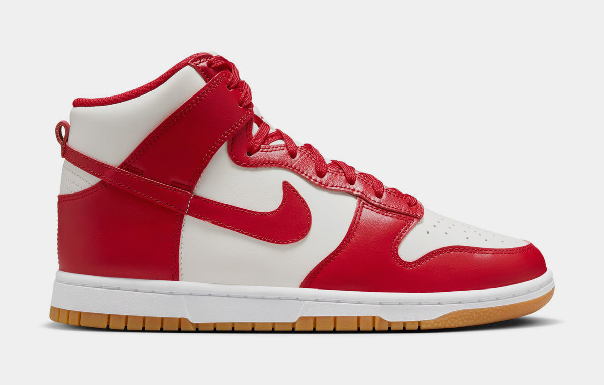 Nike Dunk High Gym Red Womens Lifestyle Shoes Sail Gym Red Gum White ...