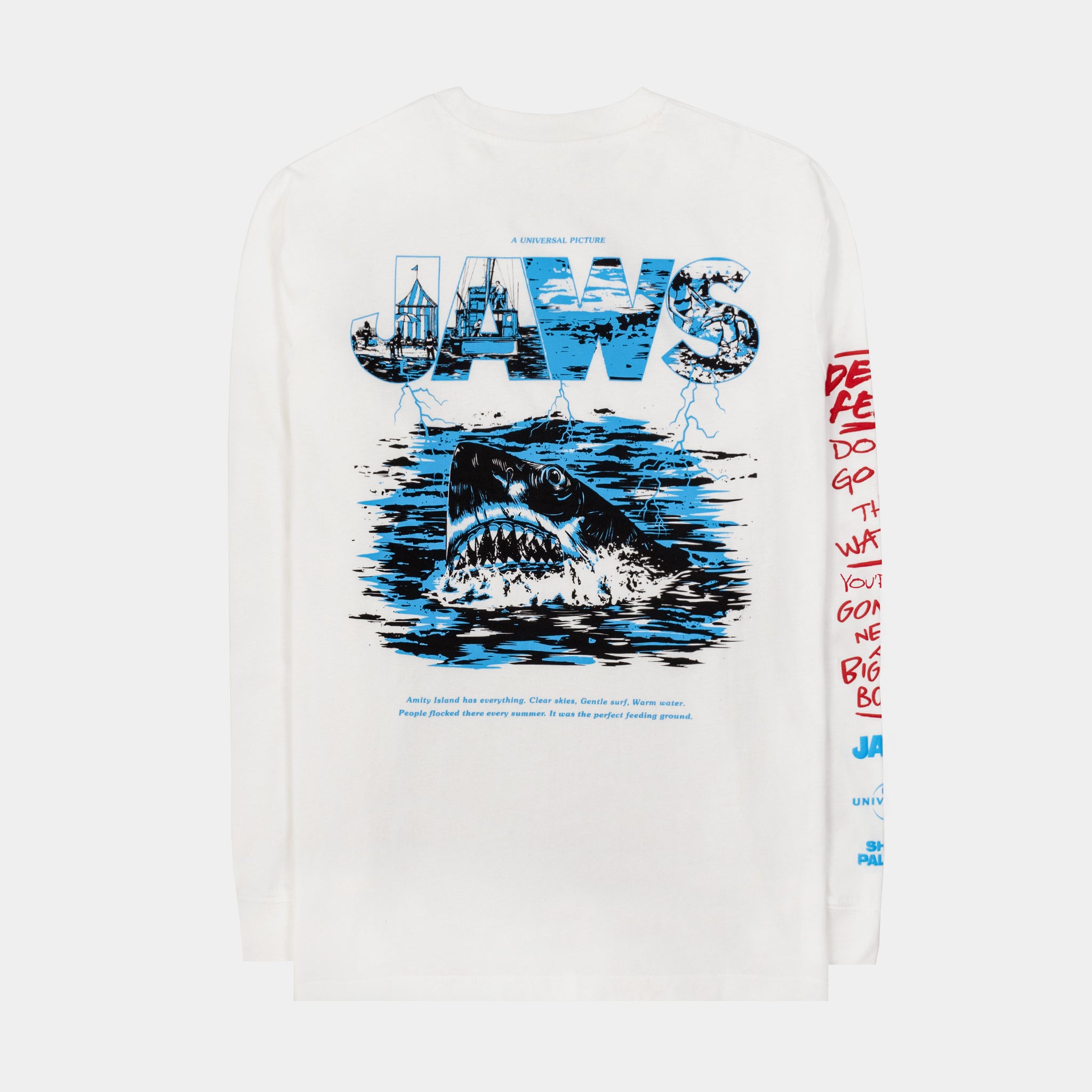 Shoe Palace SP x Jaws Amity Island Mens Long Sleeve Shirt White