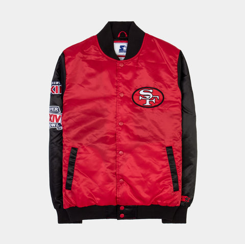 New #niners #starter jacket S to 5Xl available now. S to Xl $169.99. 2Xl  &up $179.99. #49ers #niners #sanfrancisco# bayarea# #sanjose…