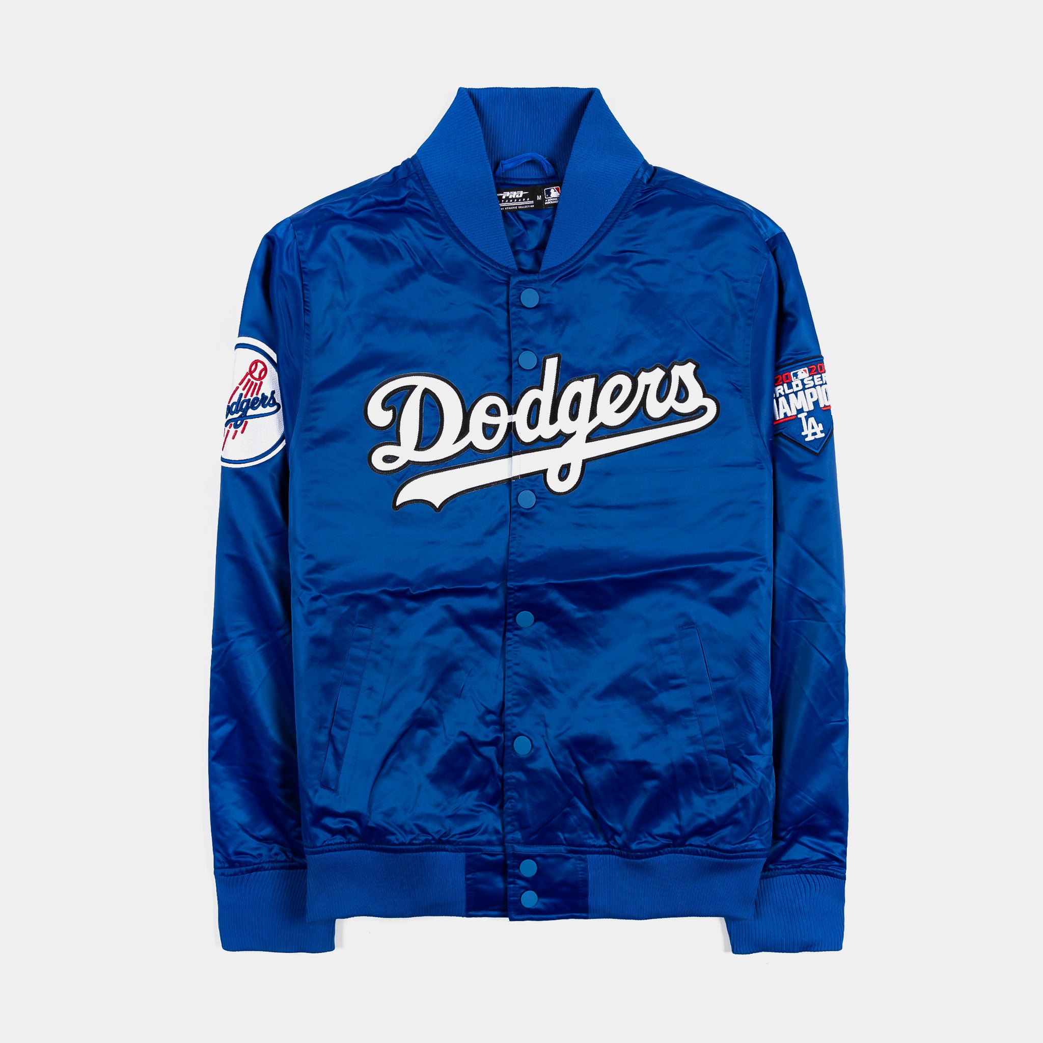 Los Angeles Dodgers 2020 World Series Champions Satin Mens Jacket  (White/Blue)