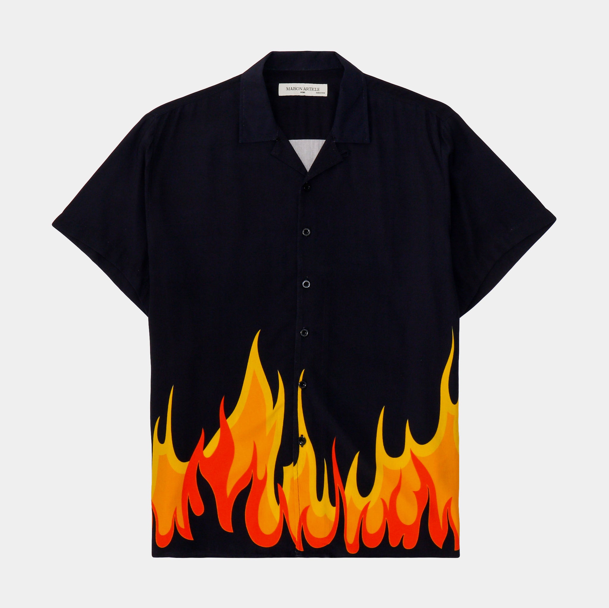 Boston Red Sox PLEASURES Flame Fireball Button-Up Shirt - Black