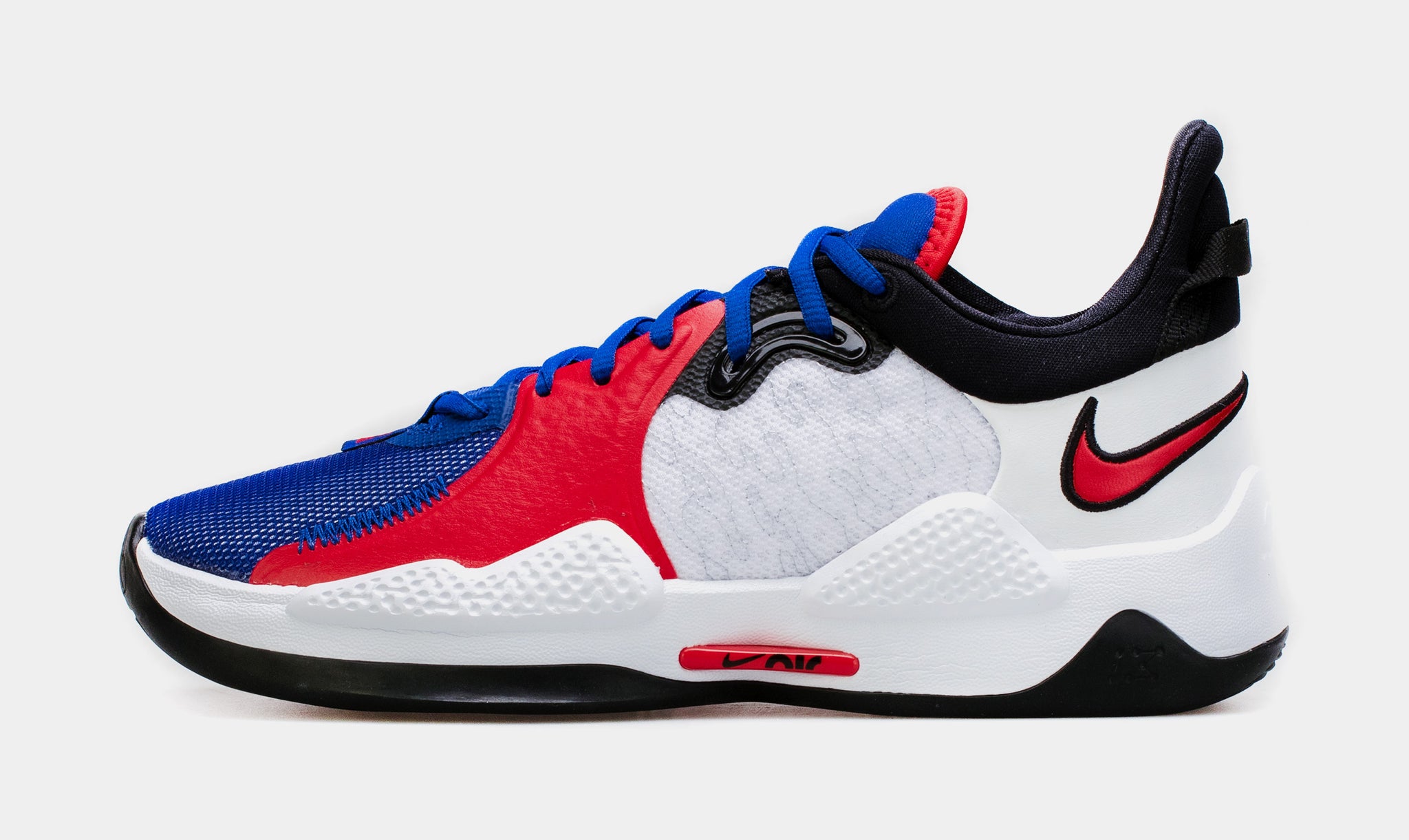 Red white and store blue basketball shoes