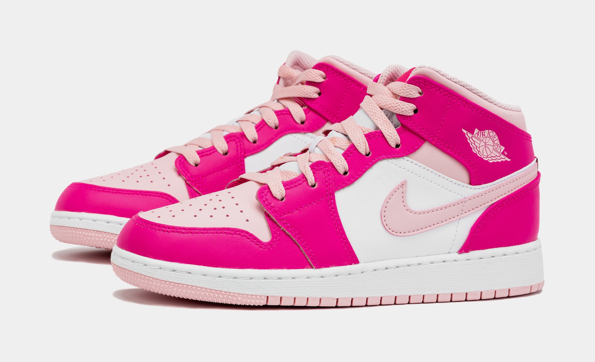 Pink jordans hot sale grade school