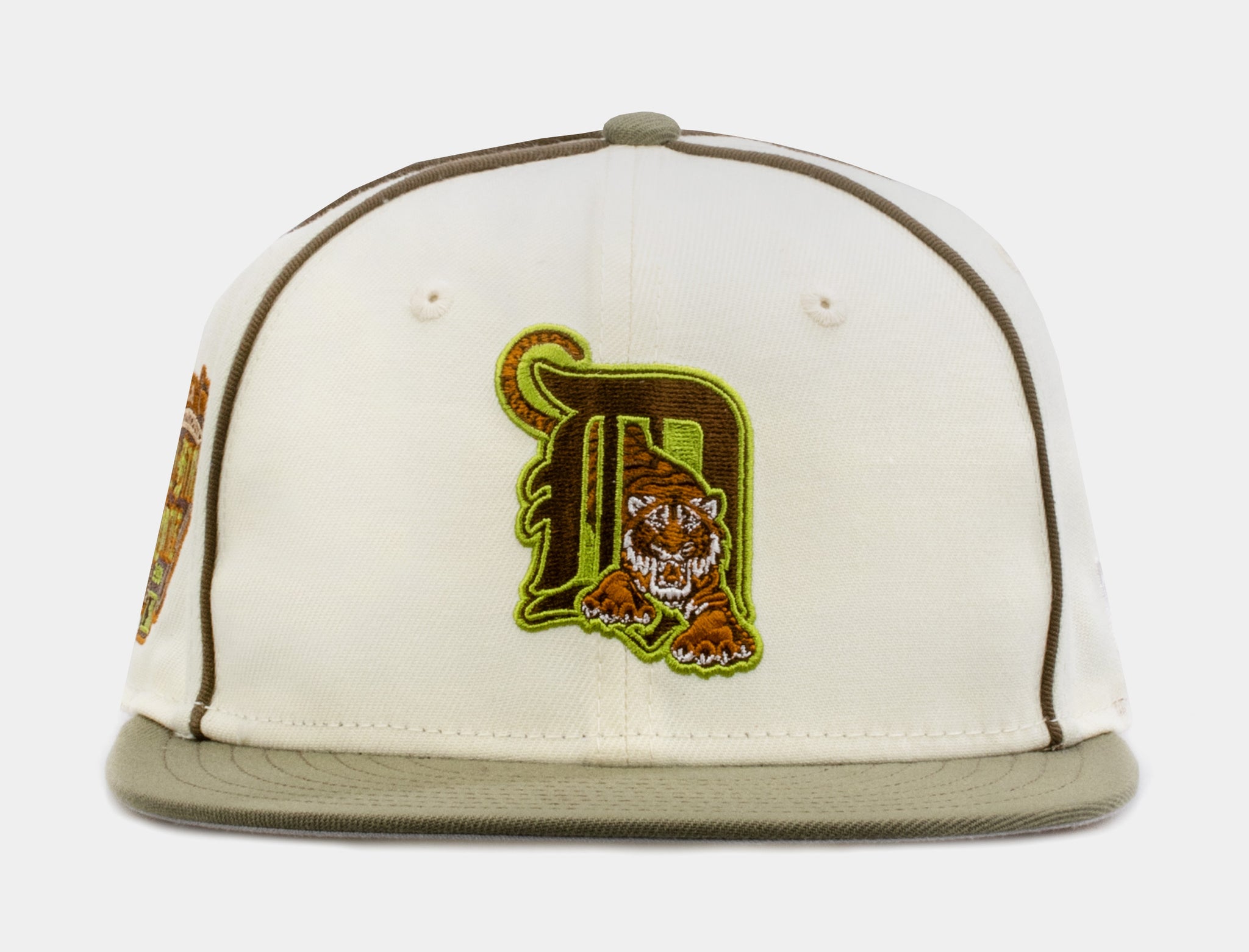 Shoe Palace Exclusive Green Chrome Detroit Tigers 59Fifty Mens Fitted Hat  (Green/Beige)