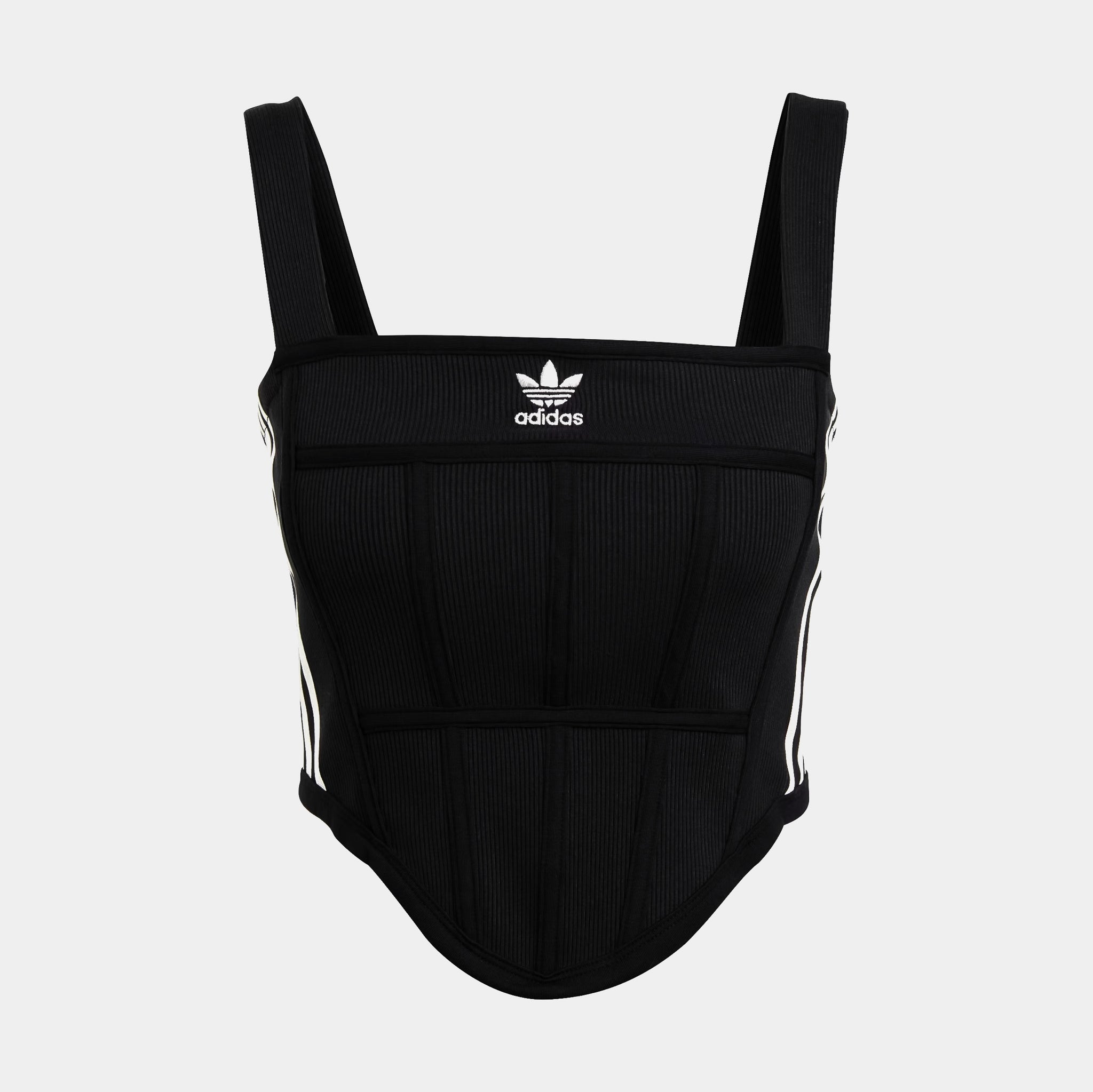 Rib Corset Womens Tank Top Black
