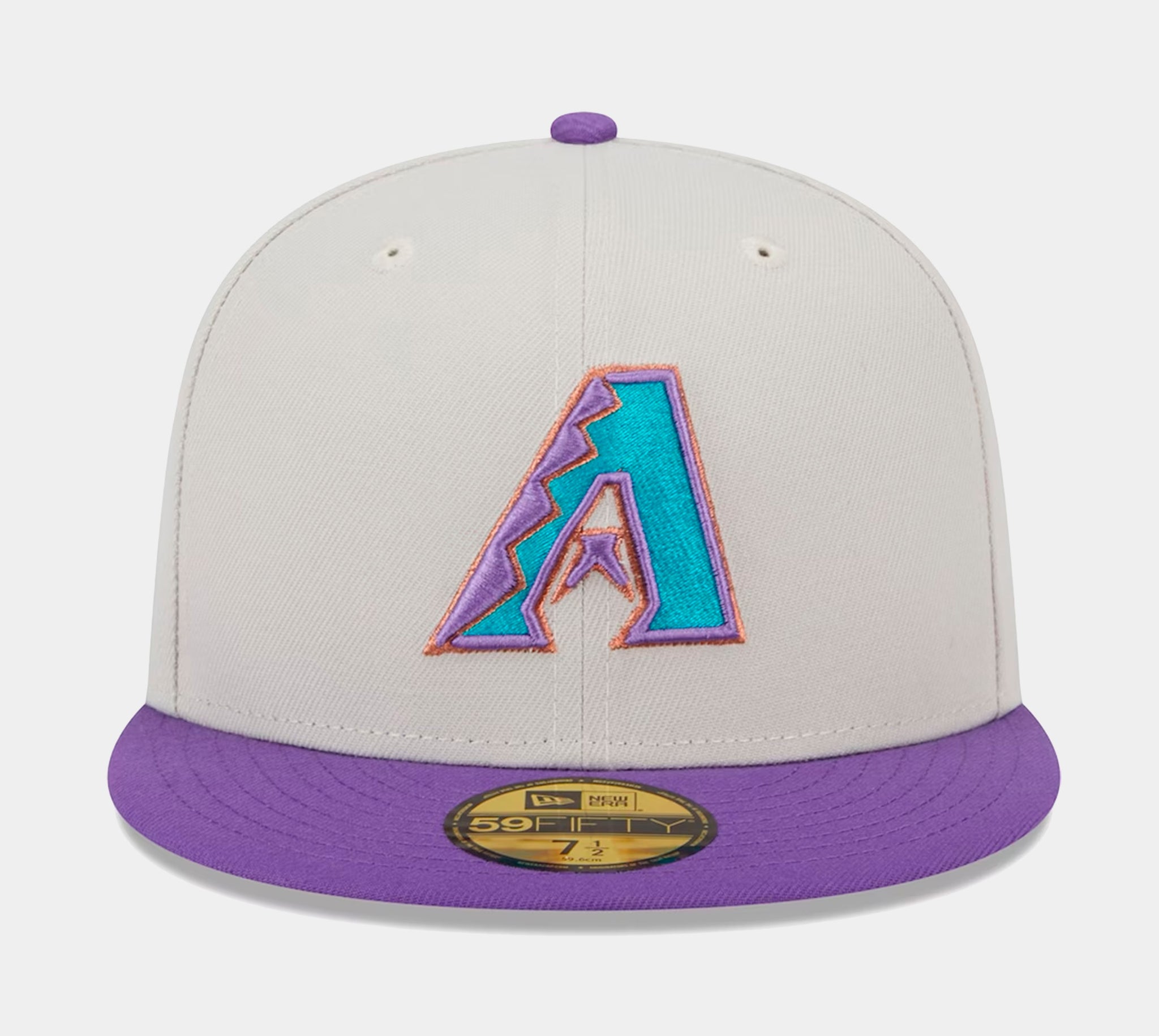 Men's Arizona Diamondbacks New Era White/Purple Inaugural Season Two-Tone  59FIFTY Fitted Hat