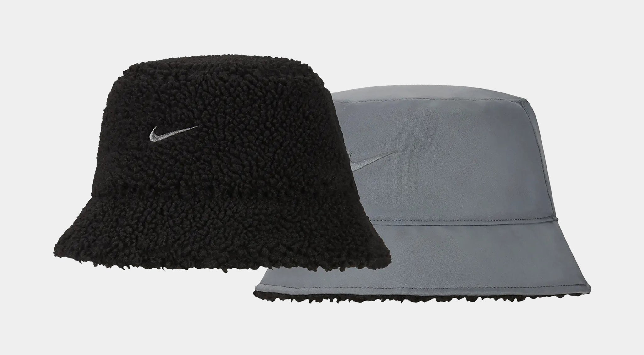 Nike NSW Reversible Sherpa Bucket Mens Hat Grey Black DV3165 010