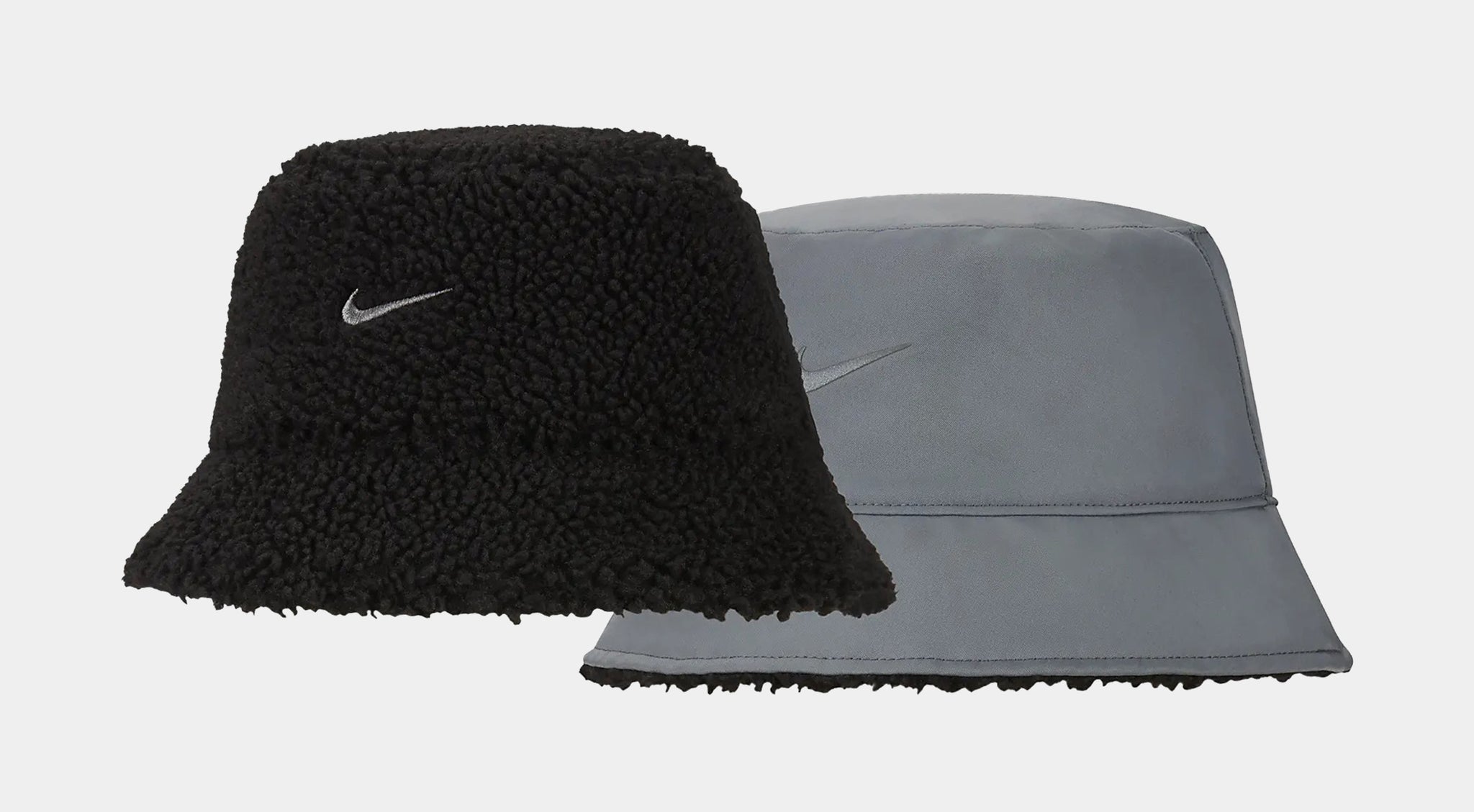 NSW Grey Hat Shoe Palace DV3165-010 Black Bucket Mens Nike – Reversible Sherpa