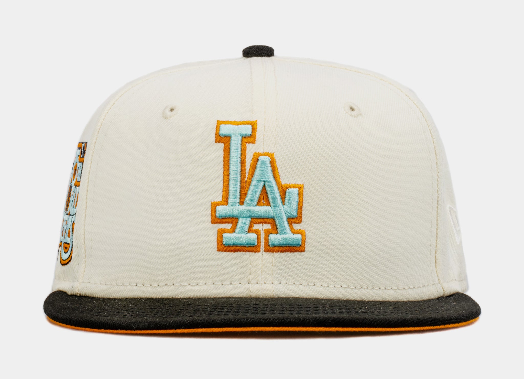 SP Exclusive Reverse Dreams Los Angeles Dodgers Mens Fitted Hat  (Beige/Black)