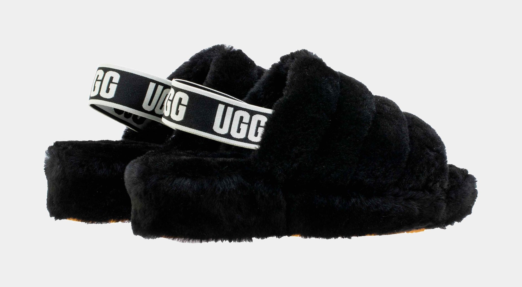 Ugg fluff yeah clearance slide black