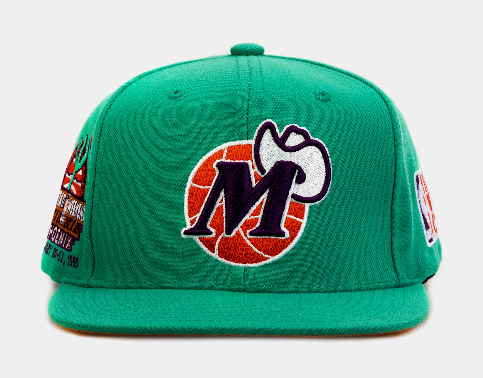 Men's Mitchell & Ness Blue/Green Dallas Mavericks Hardwood Classics  Sharktooth Snapback Hat