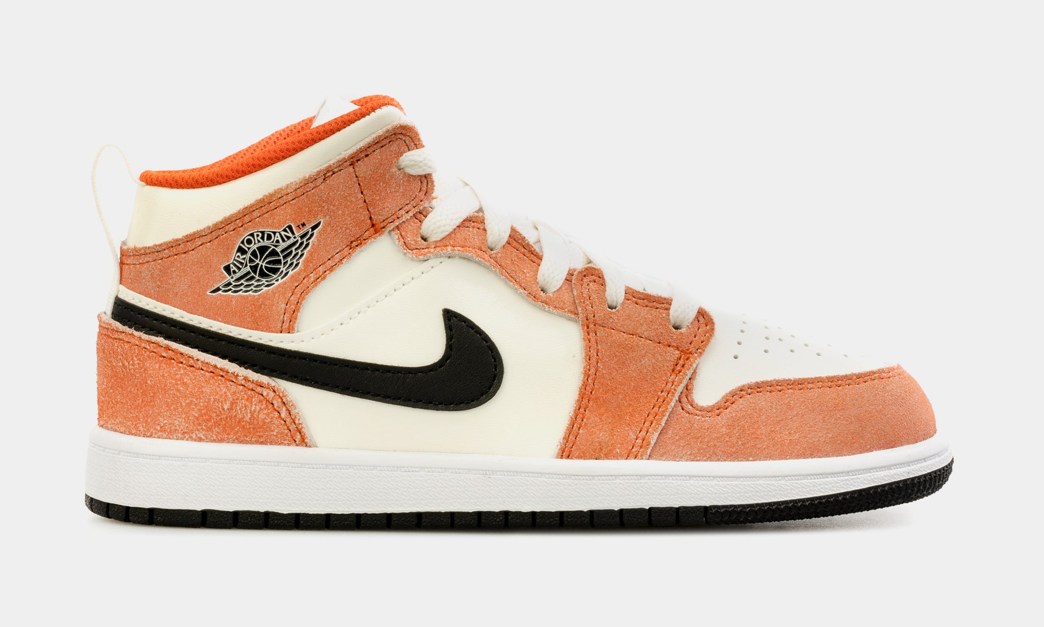 Air Jordan 1 Mid Preschool Lifestyle Shoes Orange White