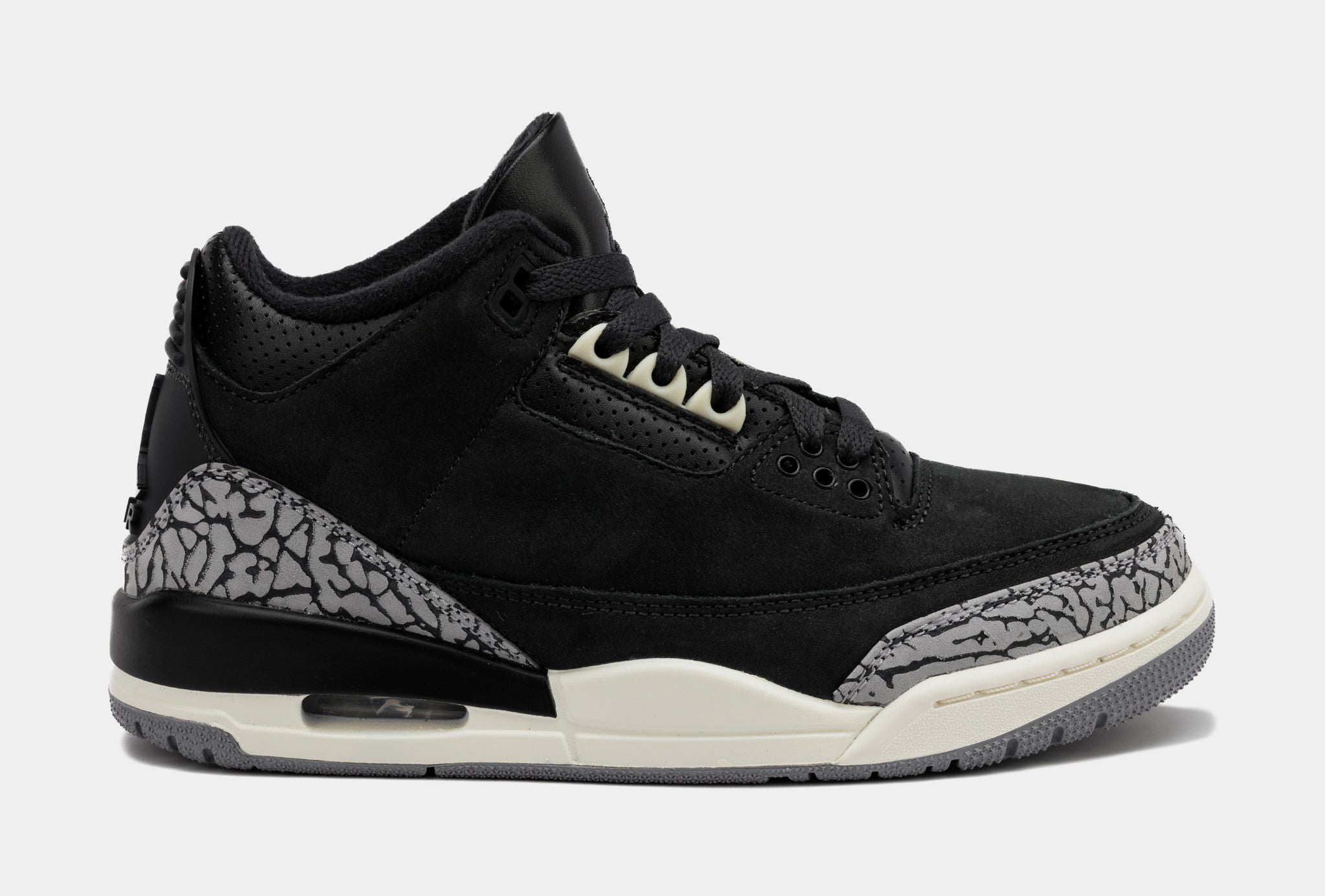 Air Jordan 3 Retro Off Noir Womens Lifestyle Shoes (Black/Grey)