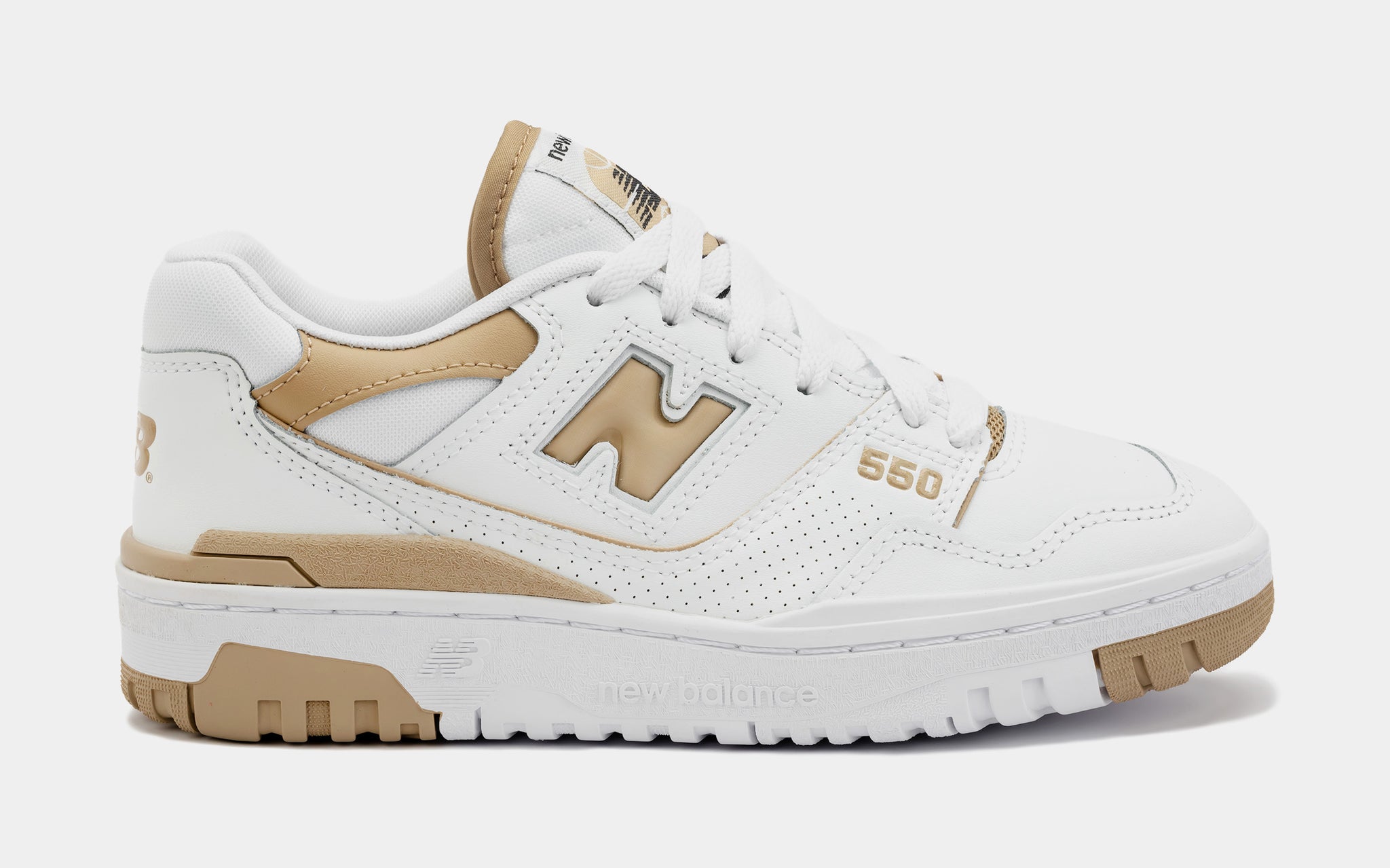 New Balance 550 Gold Sand Womens Lifestyle Shoes Beige White