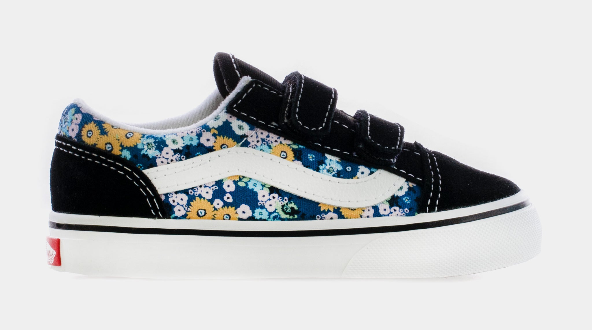 Vans Old Skool V Floral Infant Toddler Skate Shoes Black Mulit