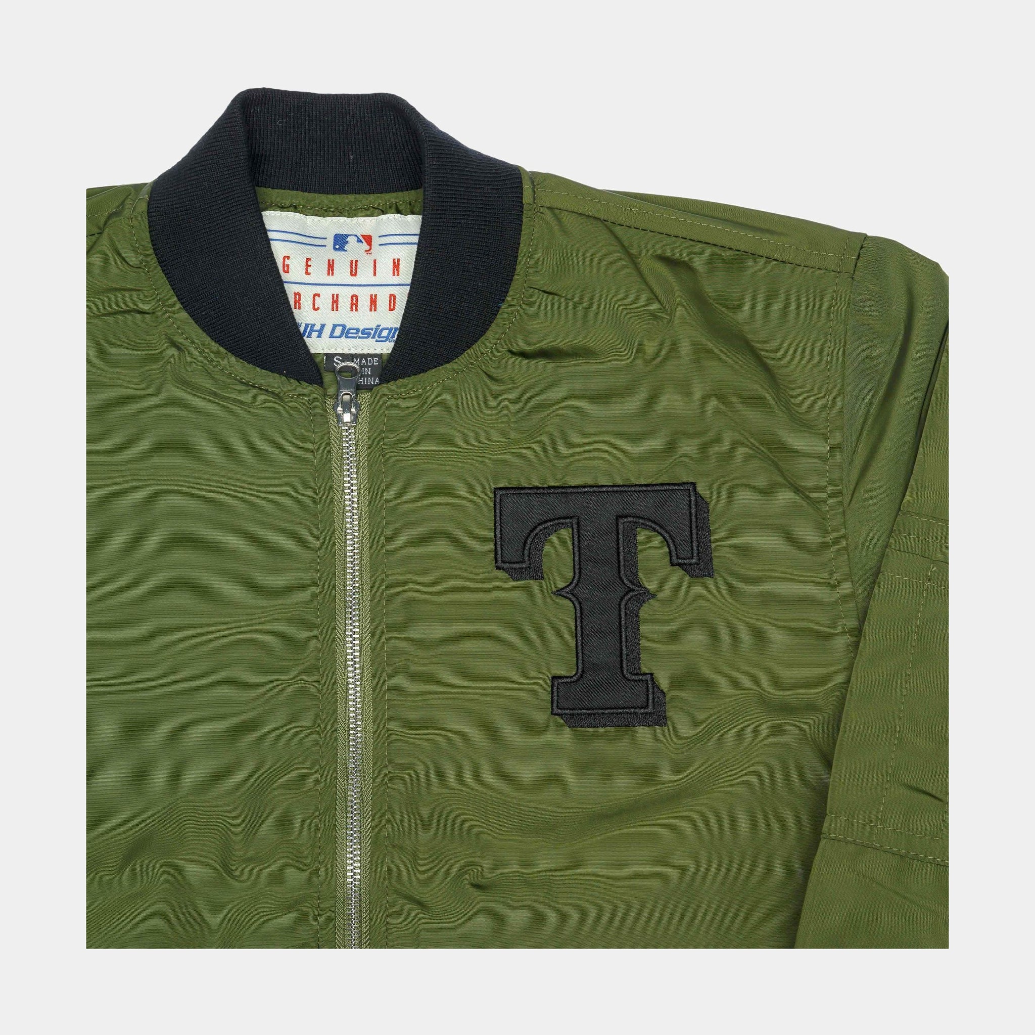 JH Distributors Texas Rangers MLB SMU Mens Bomber Jacket (Green)