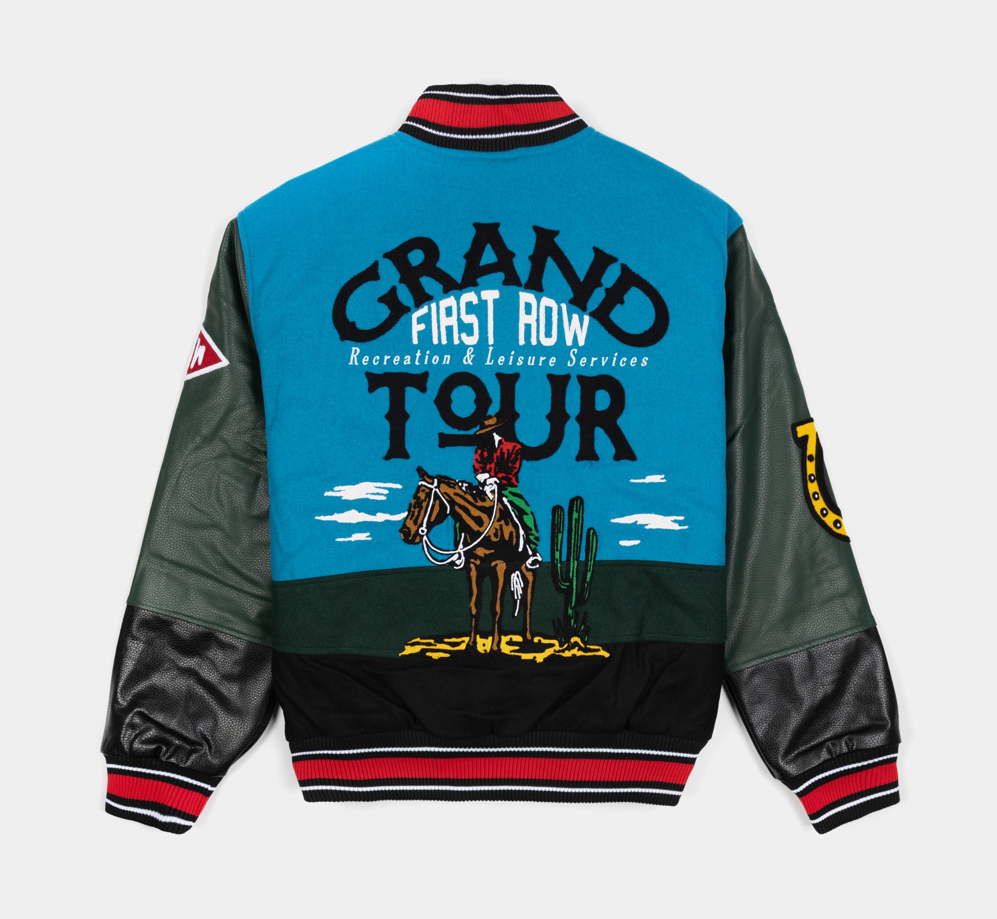 First Row Grand Tour Varsity Mens Jacket Blue Black FRJ0058 – Shoe