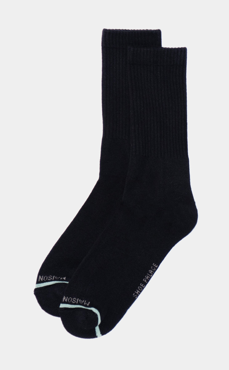 Maison Article Crew Socks Mens Socks Black MAS01 – Shoe Palace