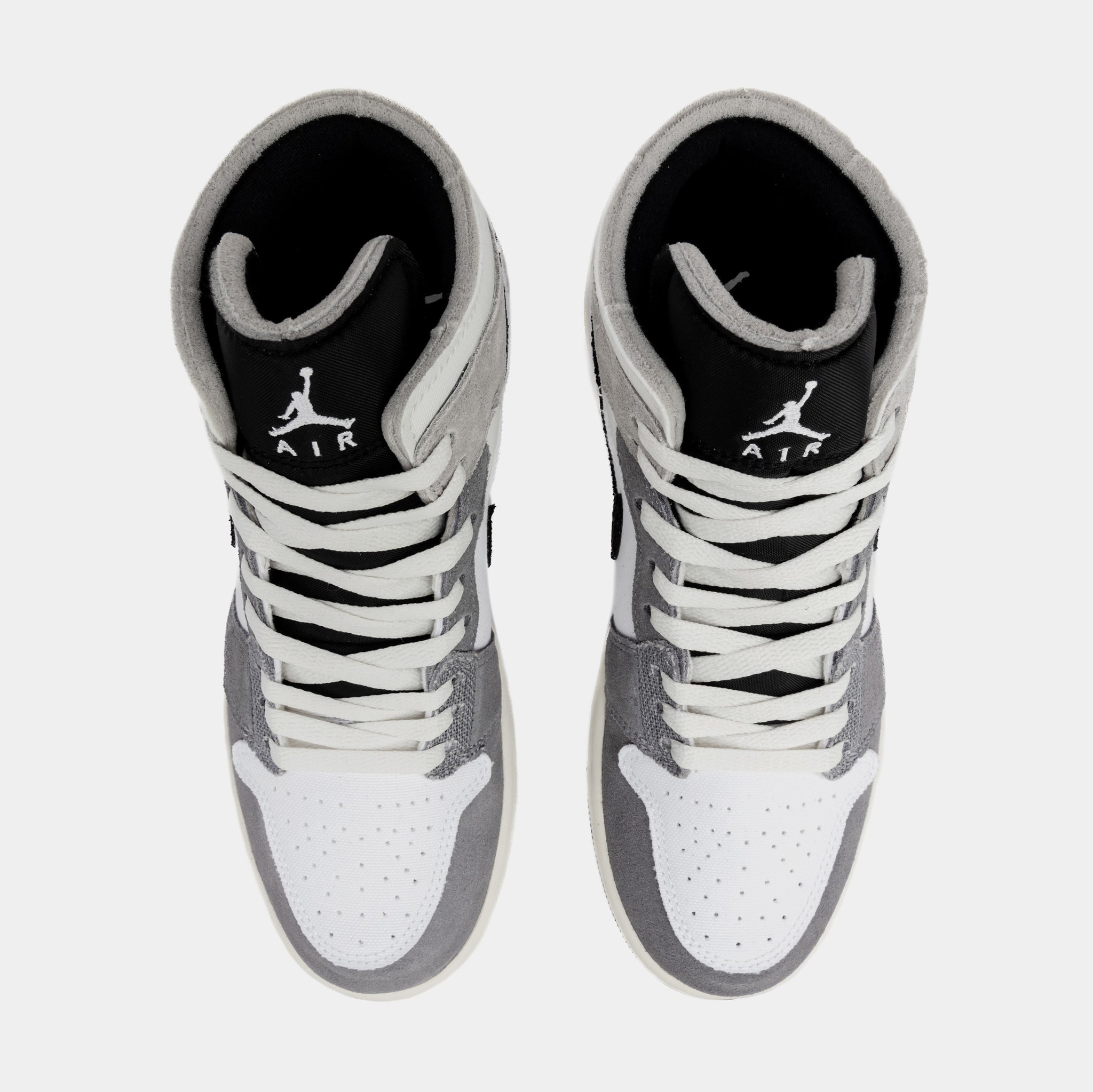 Air Jordan 1 Retro Mid Craft Cement Grey Mens Lifestyle Shoes (Black/White)