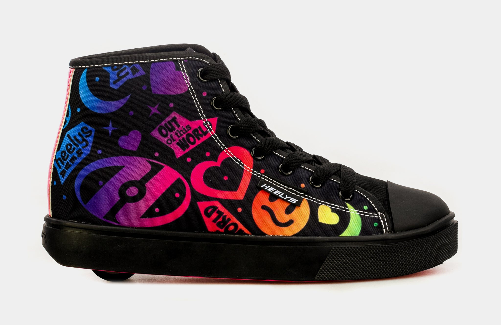 NEW Heelys Veloz Hi - Black/Rainbow - Skate Shoes Youth shops Sz 4. NIB