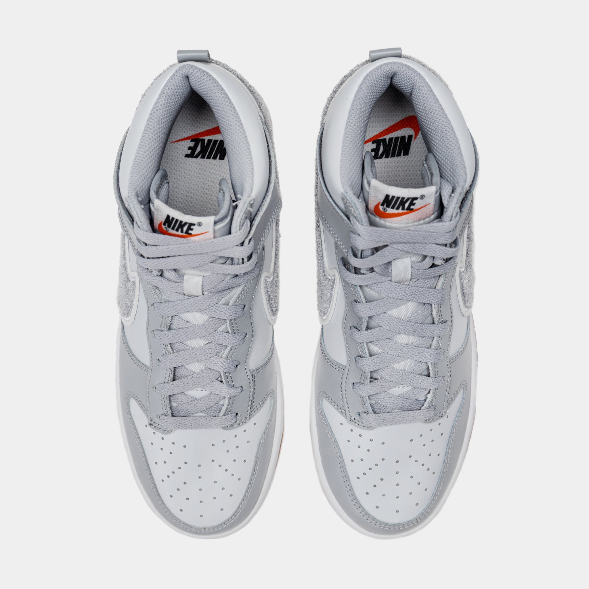 White nike shoes hot sale with grey swoosh