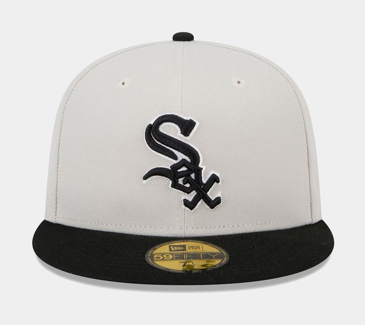 New Era Chicago White Sox 9FIFTY Pinstripe Visor Clip Snapback Adjustable Hat | Black/White 213887