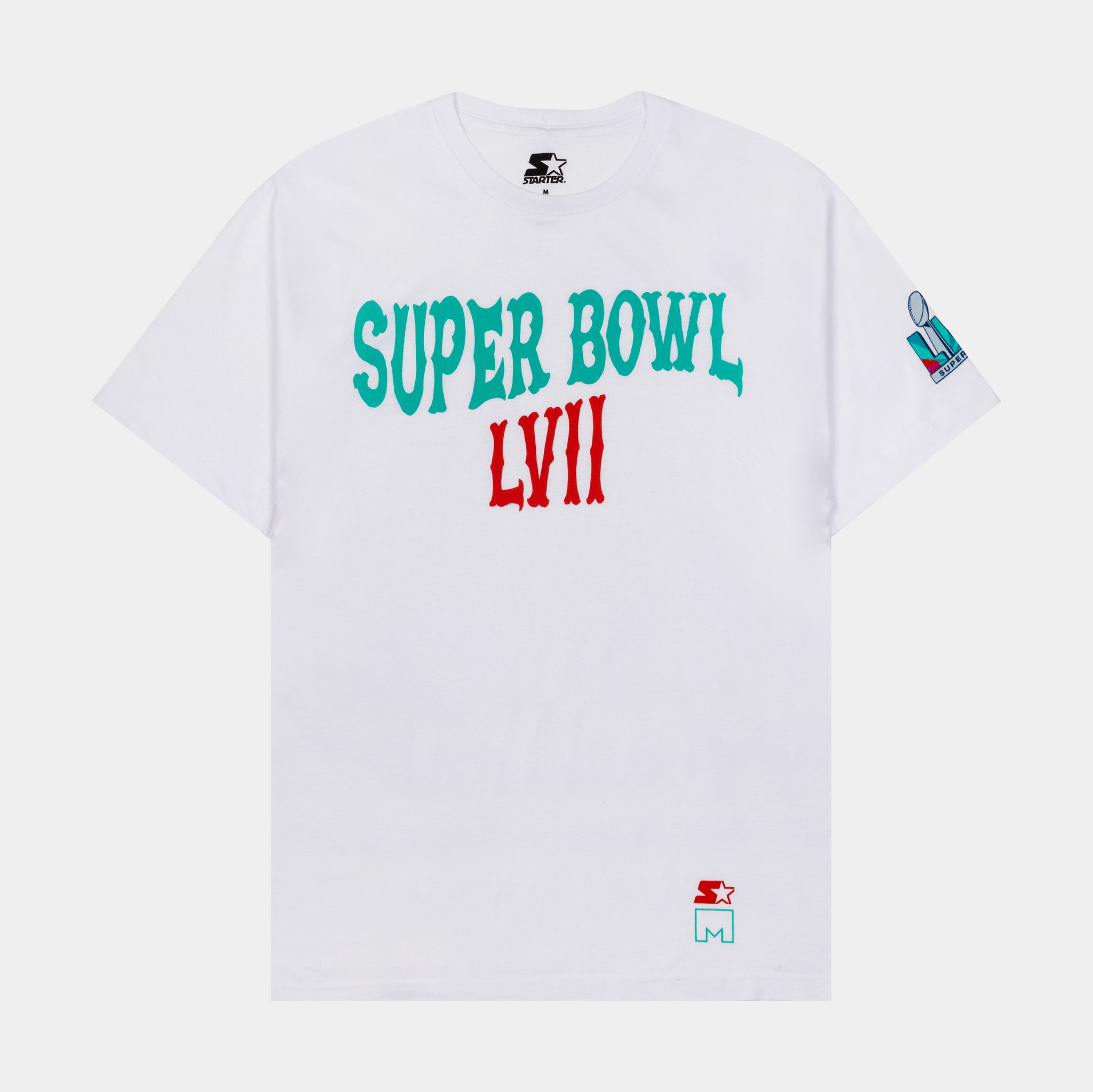 GIII/STARTER Super Bowl LVII Graphic Mens Short Sleeve Shirt (White)