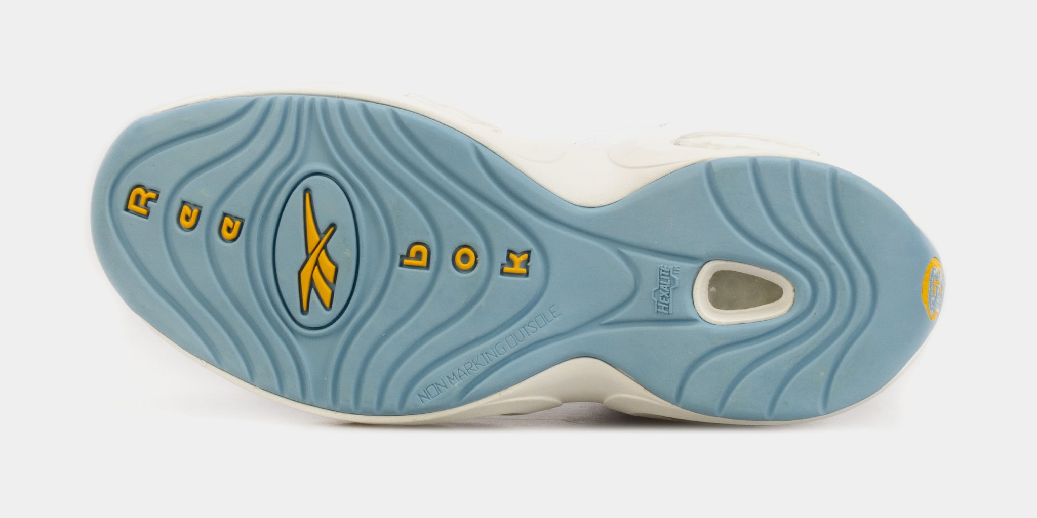 Reebok Question Mid White/Blue/Yellow Men's Basketball Shoe