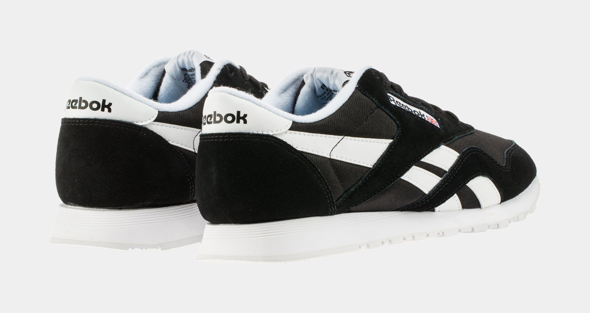 Reebok classic nylon on sale trainers in black 6604