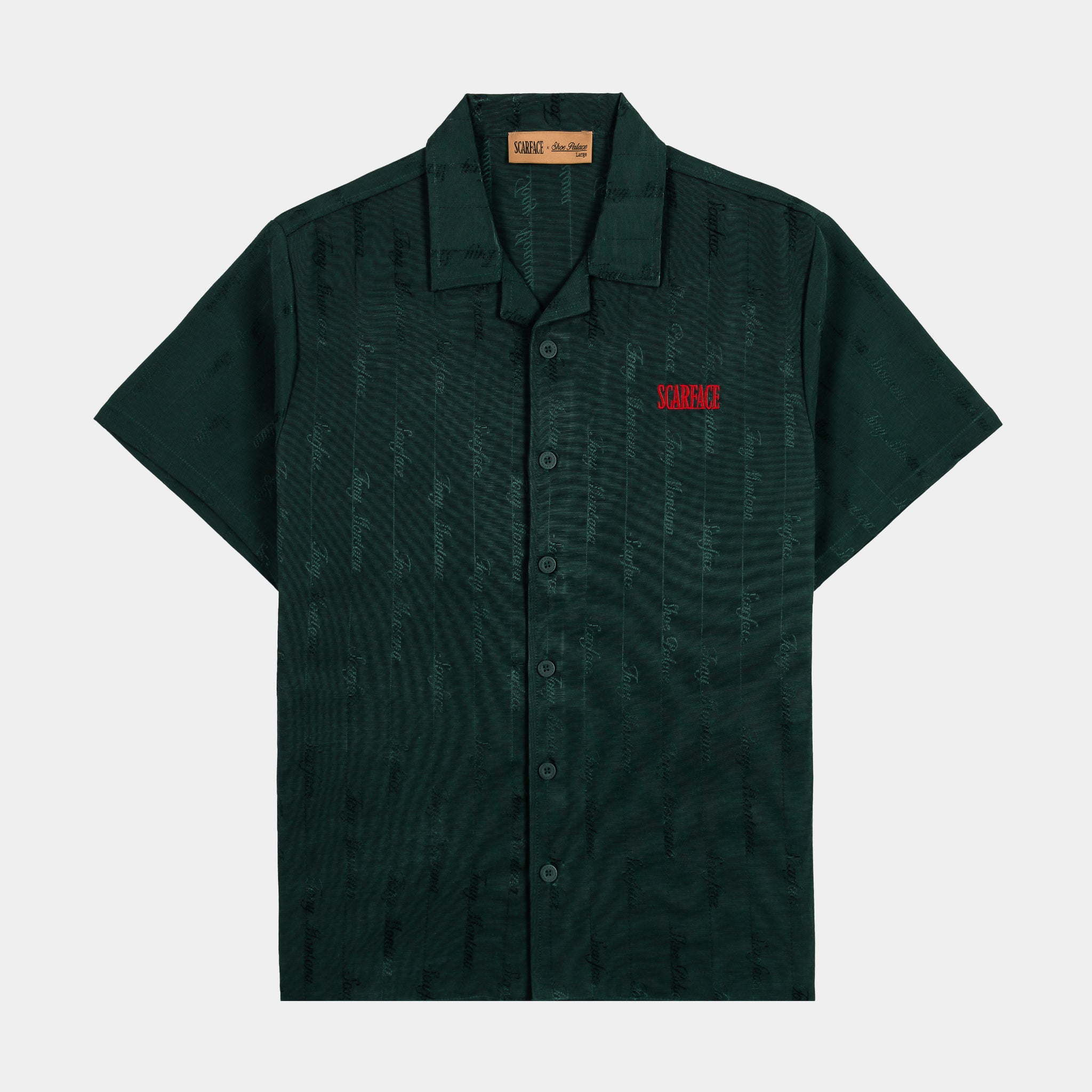 SP x Scarface Woven Logo Mens Short Sleeve Shirt (Green)