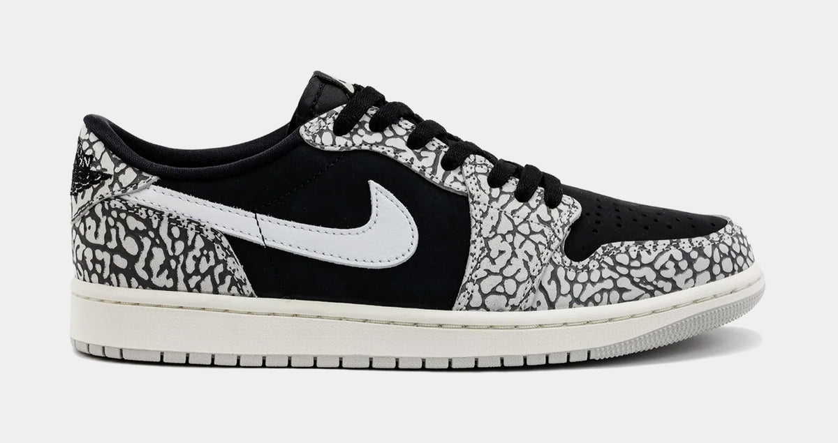 Jordan Air Jordan 1 Retro Low OG Black Cement Mens Lifestyle Shoes ...