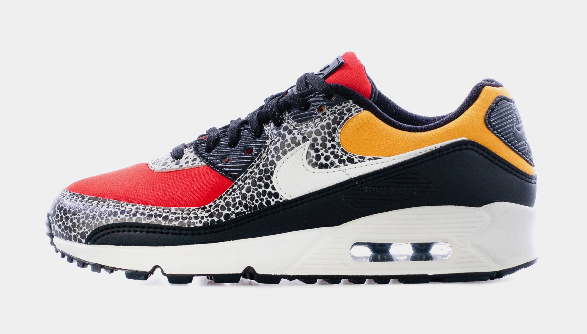 Nike Air Max 90 SE Womens Lifestyle Shoes Black Chile Red Pollen