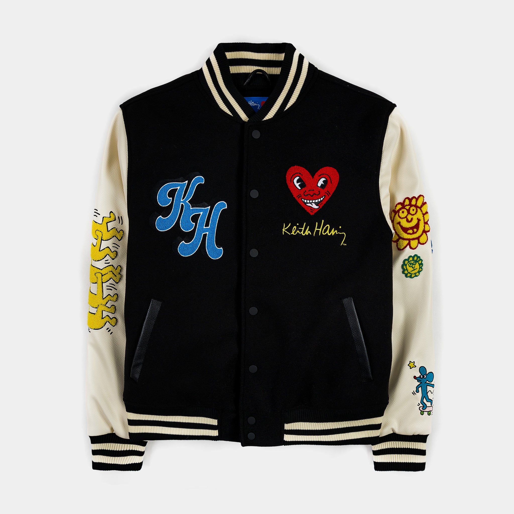 SP x Keith Haring Varsity Mens Jacket (Black/Beige)