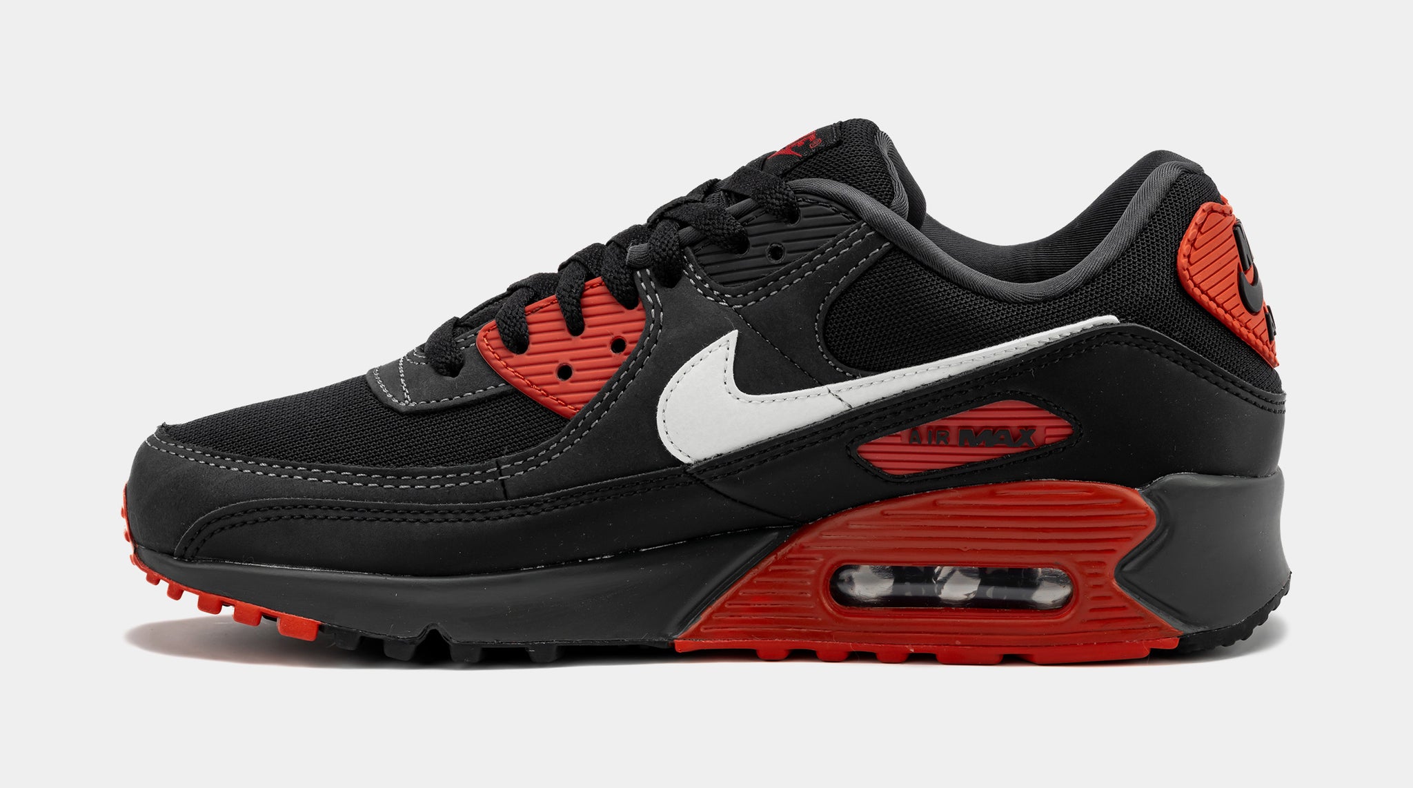 Air max 90 black shop and red and grey