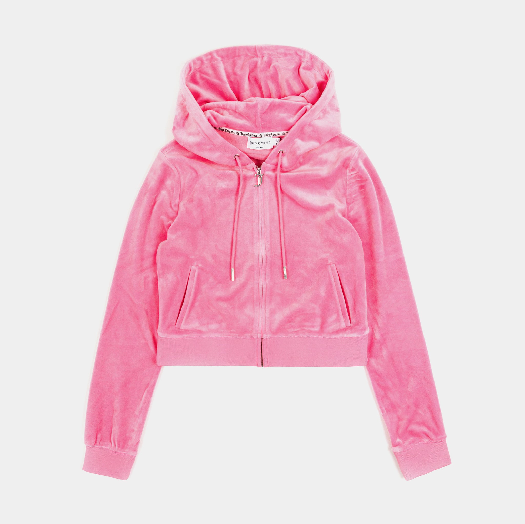 Women's Velvet Zip-Up Hooded Sweatshirt - Colsie™ Pink S