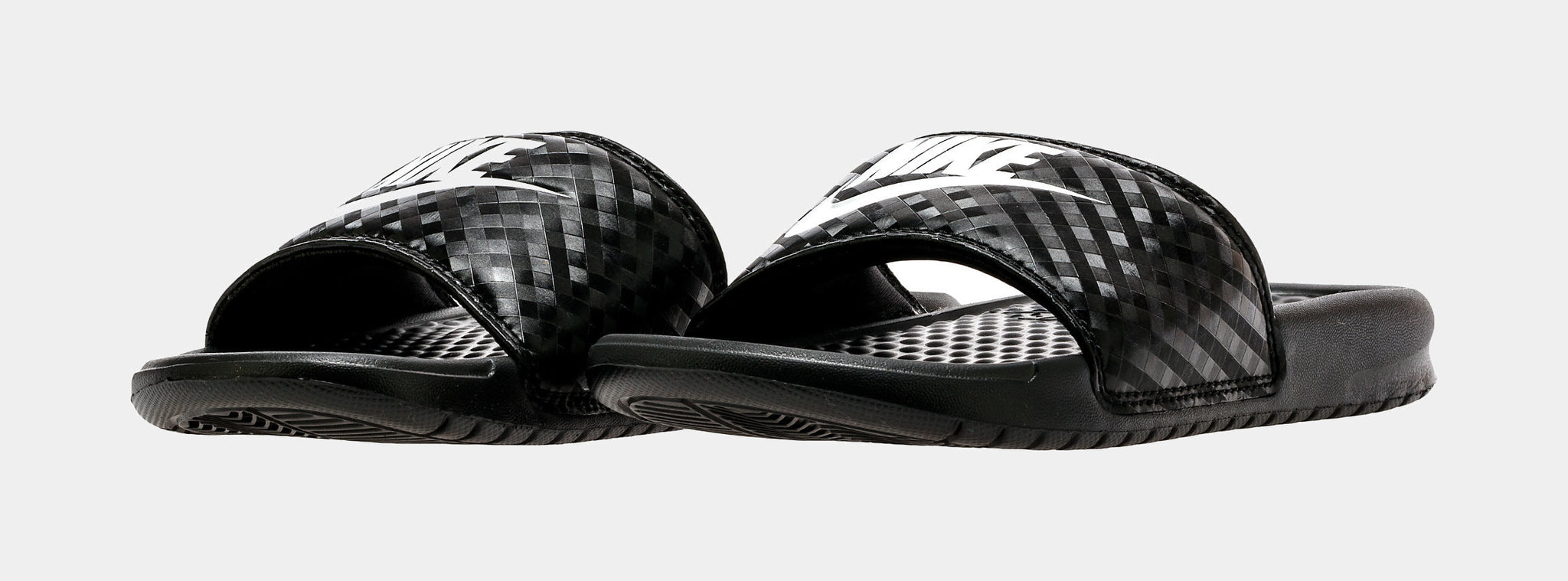 Womens black and white nike outlet slides