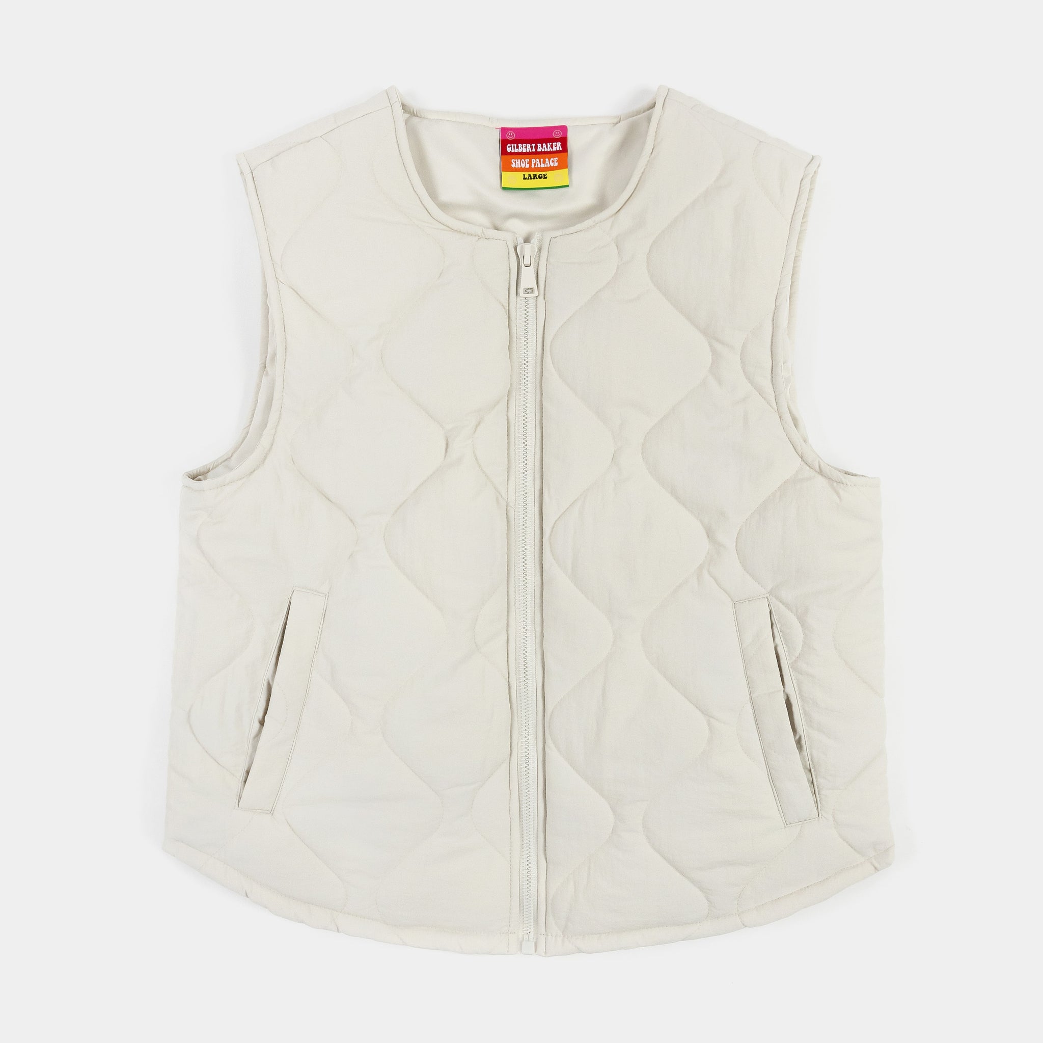 SP x Gilbert Baker Smiley Face Mens Vest Beige GBV01 – Shoe Palace