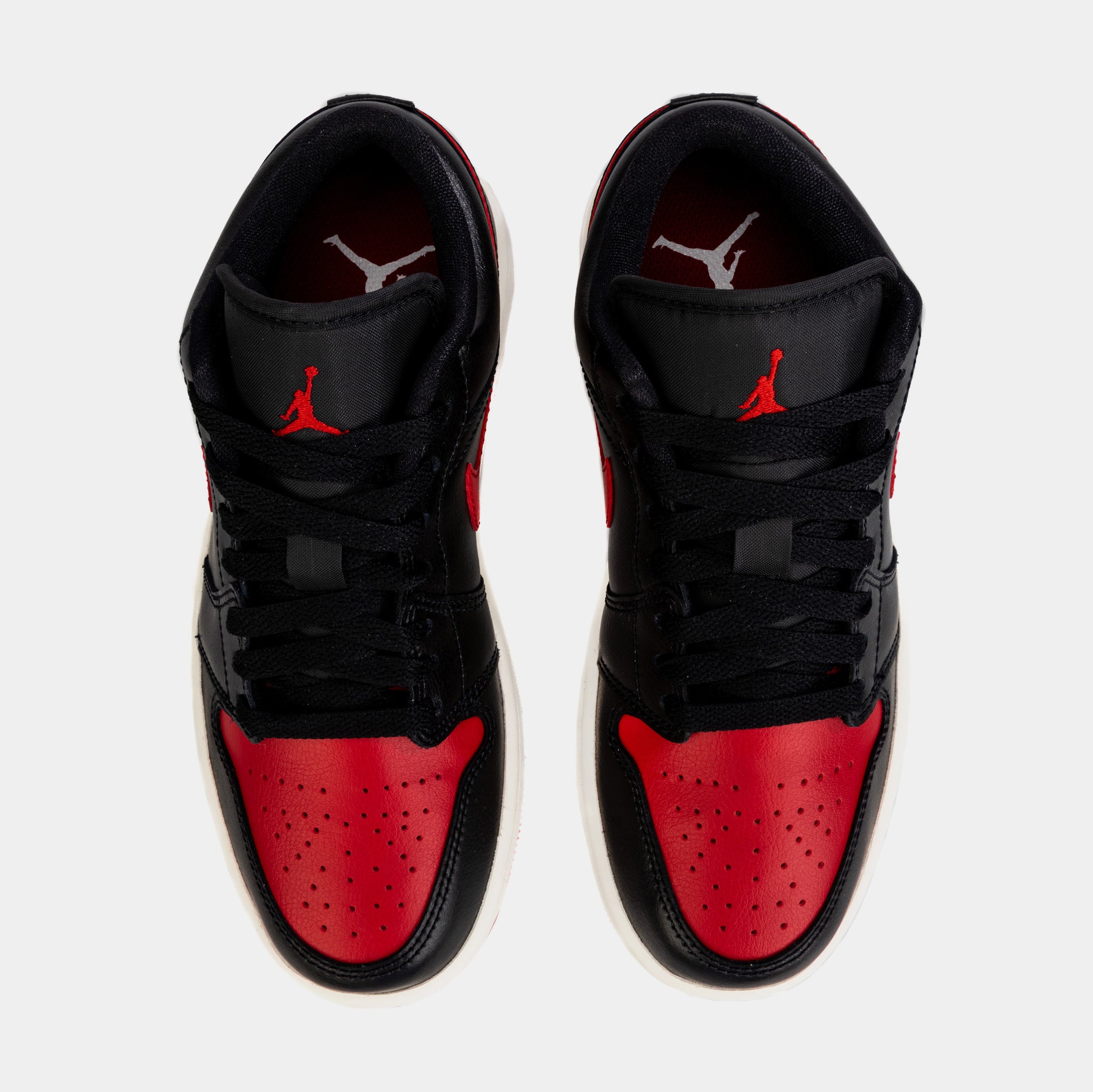 Air Jordan 1 Retro Low Bred Sail Womens Lifestyle Shoes (Black/Red)