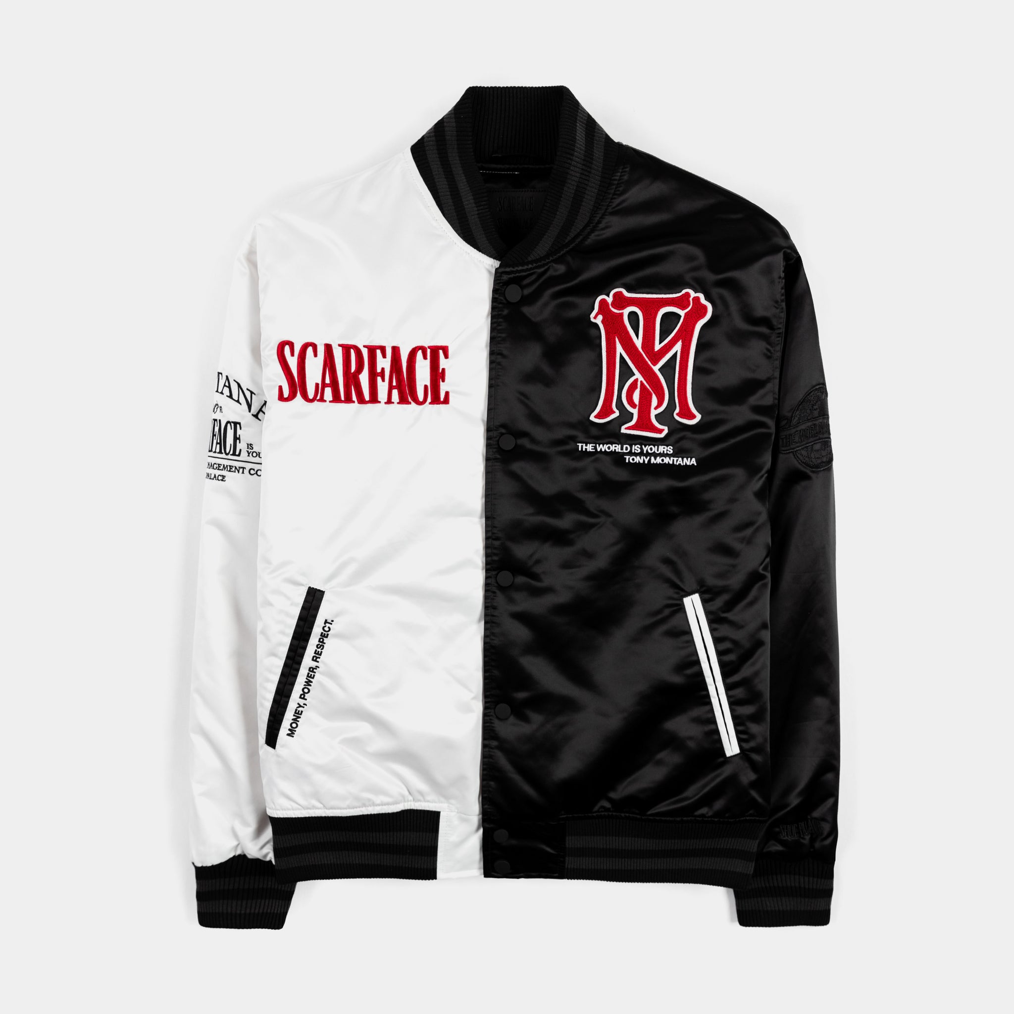 SP x Scarface Varsity Mens Jacket Black White