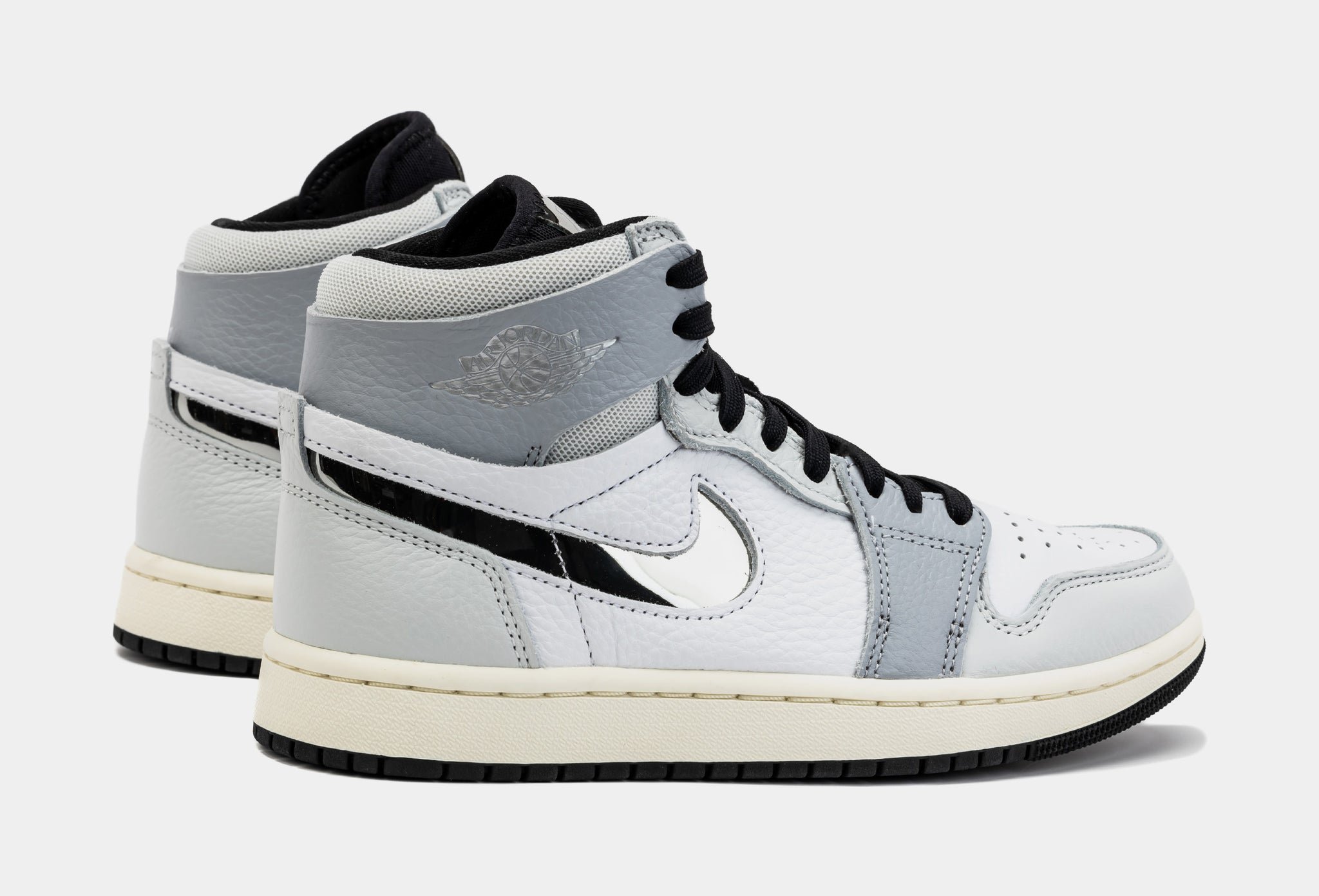 Air jordan retro 1 mid outlet mens lifestyle shoe (white/silver)