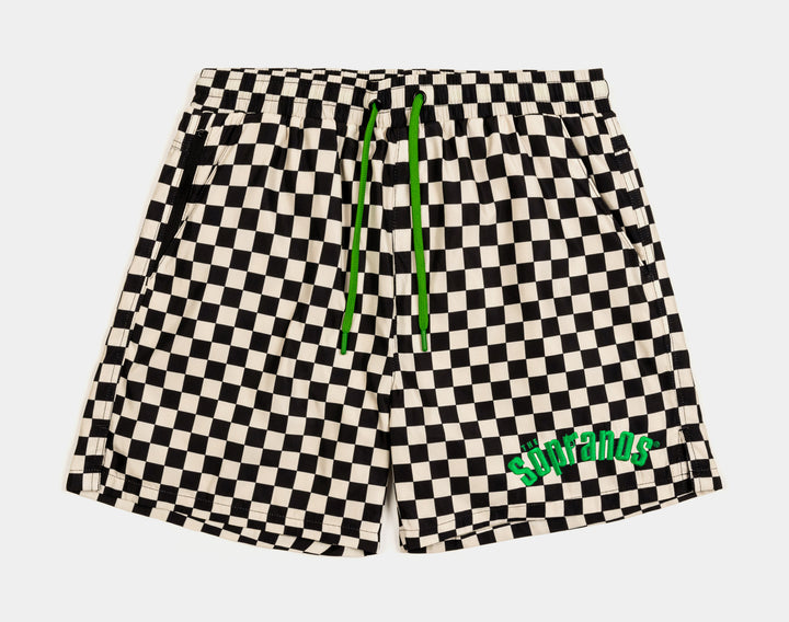 Shoe Palace SP x The Sopranos Checkered Velour Mens Shorts Black