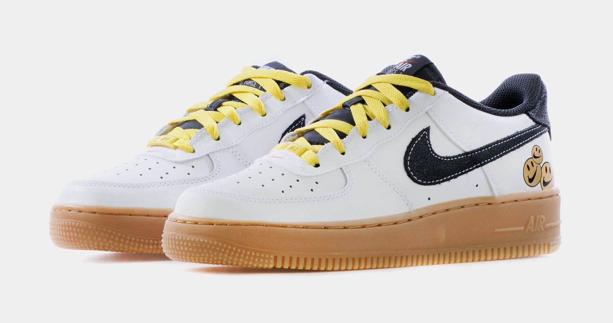 White air forces on sale with smiley face